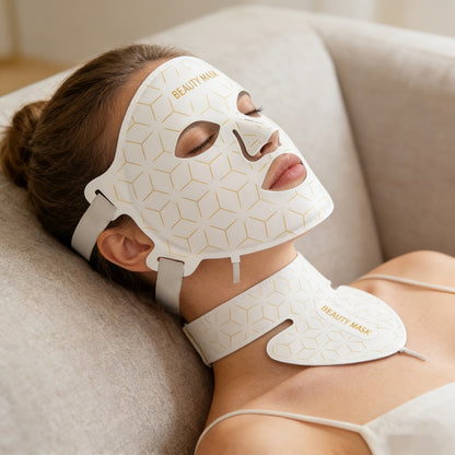 LED Face Mask – 7-in-1 Red Light Therapy for Face & Neck, 93+80 LED Beads, Separate Silicone Applicator, 1800mAh Rechargeable, Adjustable Color Brightness & Timer, Anti-Aging Skin Care Gift for Women