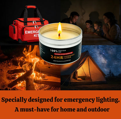 Long Burning Candles 4 Pack 96 Hour Burn Time Unscented Soy Palm Wax Candles in Metal Tins 80g Each Emergency Candles for Power Outage Camping Hiking Indoor Outdoor Holiday Decor Halloween Christmas