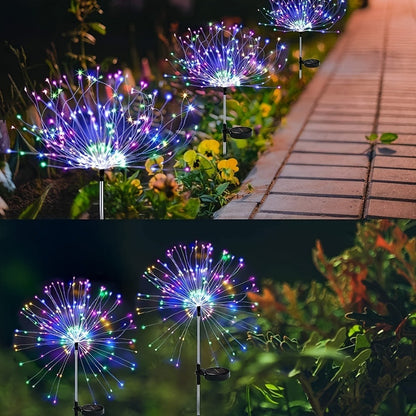 Solar Fireworks Lights Outdoor – 60 to 420 LED Solar Garden Fairy Lights with 8 Modes, Waterproof Copper Wire Sparkler Lights for Garden, Patio, Yard, Pathway & Holiday Decoration