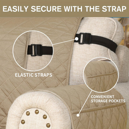 3pcs Waterproof Couch Covers for Pets Dogs - Non-Slip Quilted Microfiber Sofa Seat Covers with Side Pocket Machine Washable for 3 Cushion Sofa Living Room Office, 9 Colors