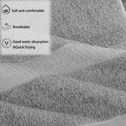 Bath Towel Set 450GSM Soft Absorbent - 12 16 18 Piece Cotton Blended Solid Color Bathroom Towels Set for Bath Hand Face | Hotel Spa Quality | Travel Shower Home | Multiple Colors & Sizes Available