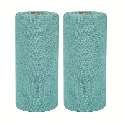 Microfiber Cleaning Cloths Reusable Paper Towel Roll Replacement – Washable Absorbent Tear-Away Dishcloths for Kitchen, Bathroom & Car | Eco-Friendly Rags 50 or 100 Pack, 12x12 Inch