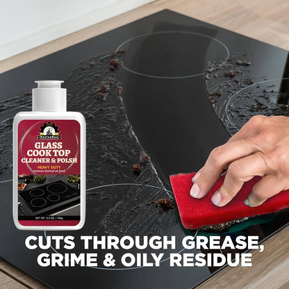 Glass Stovetop Cleaning Paste – Heavy Duty Cooktop Cleaner Cream, Removes Burnt-On Grease, Oil Stains & Food Residue from Stove Tops, Burners & Glass Surfaces, Non-Scratch Easy Scrub Formula