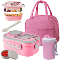 Pink - Lunch Box + Soup Bowl + Meal Bag