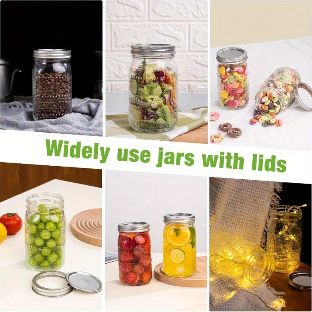 Mason Jars 32 oz Wide Mouth with Lids 4 Pack – Glass Canning Jars for Food Storage, Meal Prep, Pickling, Fermenting & Pantry Organization, Dishwasher Safe, Leak-Proof Split Seal Lid