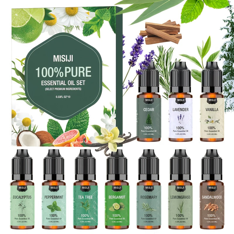Essential Oils Set for Diffuser – Rosemary Aromatherapy Scented Oils for Home Air Freshening, Humidifier, Candle Making & Laundry, Perfect Valentine's Day Gift for Women (6/10/20 x 0.34oz)