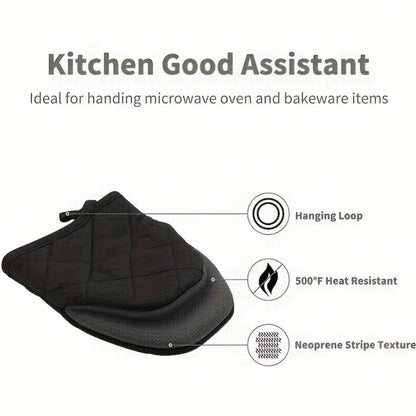 Oven Mitts 2 Pack Heat Resistant Kitchen Gloves - Non-Slip Multi-Ply Durable Cooking Baking Gloves Food Safe for BBQ Grilling Thanksgiving Christmas Holiday Kitchen Gift