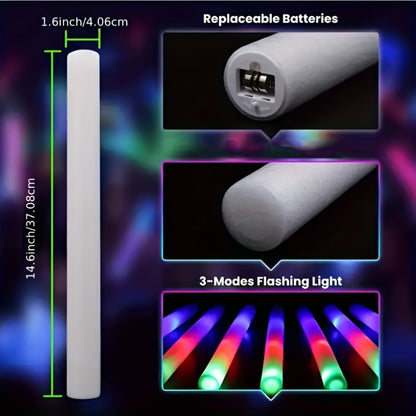 LED Glow Sticks Party Set – Foam Glow Sticks with 3 Light Modes, Glow Glasses, Headbands & Finger Lights for Rave, Wedding, Birthday, Concert, Halloween, Christmas & New Year Party Supplies, 11/36/52pcs