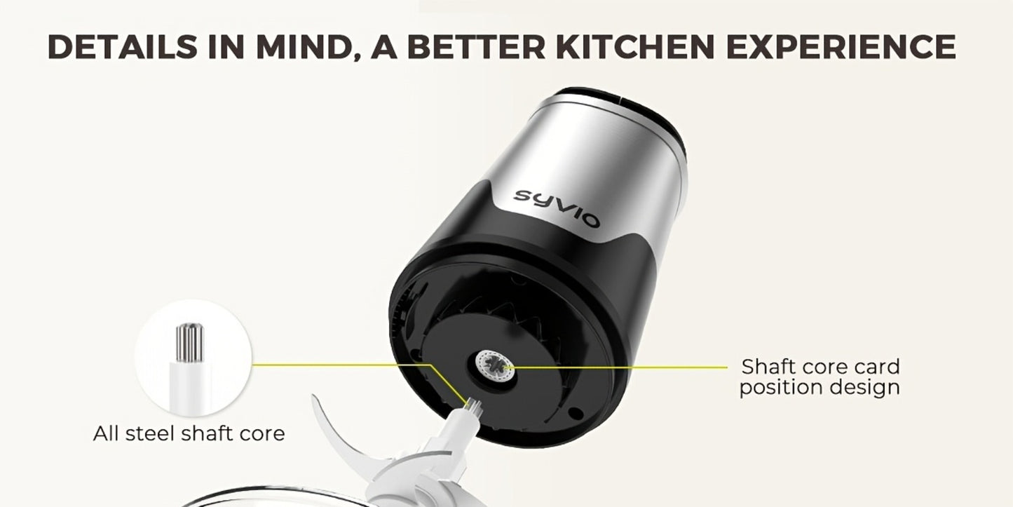 Mini Food Processor 450W – Electric Food Chopper with 2 Bowls & 4 Bi-Level Blades for Meat, Baby Food, Onion & Vegetables, 2-Speed