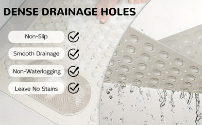 Non-Slip Bath Mat with Massage Texture Extra Large Shower Tub Mat Anti-Slip Bathtub Mat
