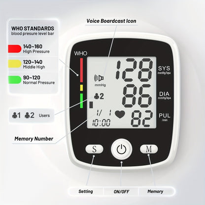Wrist Blood Pressure Monitor Rechargeable - Digital BP Monitor with Large LCD, Voice Broadcast, 2×99 Memory & USB Charging, Portable Wrist Cuff for Home & Travel, Optional Bundle with Pulse Oximeter