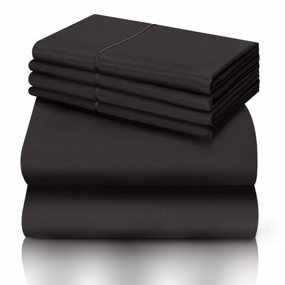 California King Sheet Set 6-Piece Breathable Cooling Bed Sheets Ultra-Soft Hotel Luxury Microfiber 18 Inch Deep Pocket Wrinkle Fade Resistant Flat Sheet Fitted Sheet 4 Pillowcases Multiple Colors