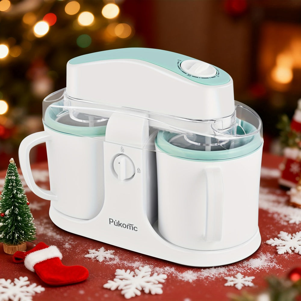 Ice Cream Maker 1 Quart Homemade Ice Cream Machine for Soft Serve Frozen Yogurt Smoothies Gelato Easy Clean Separate Bowl Design Compact Electric Dessert Maker