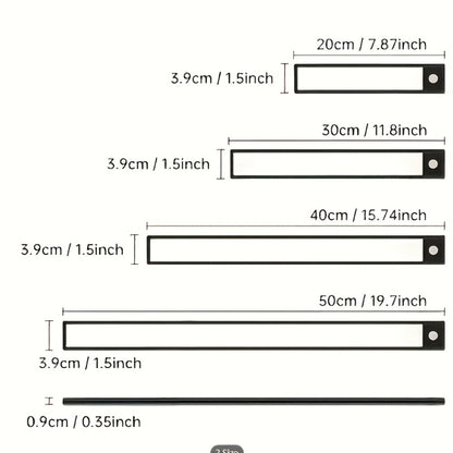 LED Motion Sensor Light USB-C Rechargeable 3 Color Temperatures Stepless Dimming Wireless Magnetic Under Cabinet Closet Night Light 1 2 4 Pack 20cm 30cm 40cm 50cm