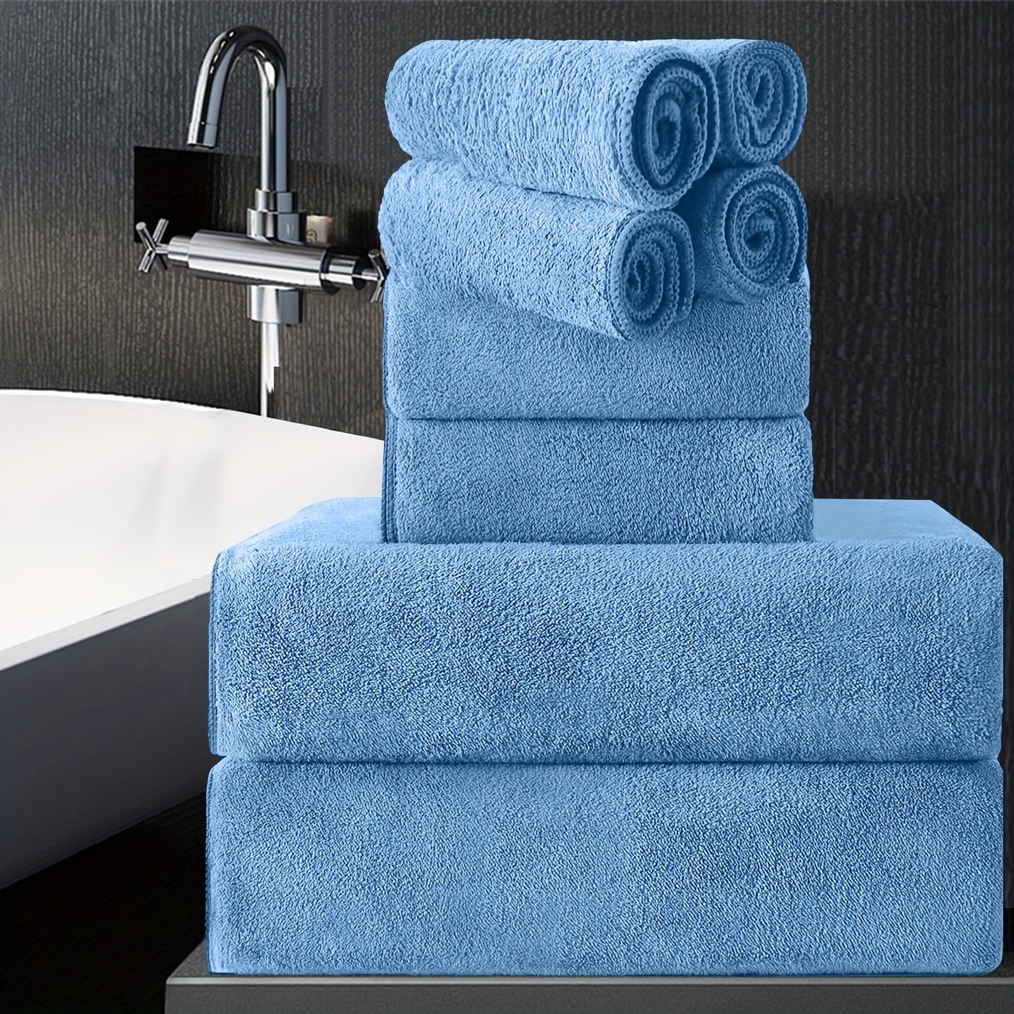 Extra Large Bath Towel Set 8 Piece 750GSM 35x70 Inch - Ultra Soft Luxury Thick Lightweight Highly Absorbent Fast Dry Oversized Bath Sheet | 15 Colors | Bathroom Gym Daily Use Adult
