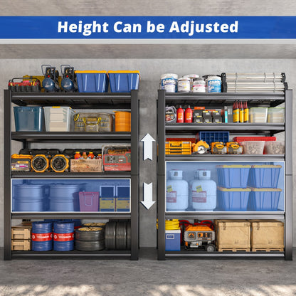 Heavy Duty Metal Garage Shelving Unit 72"H - Adjustable Steel Storage Shelf Rack for Garage, Basement & Warehouse