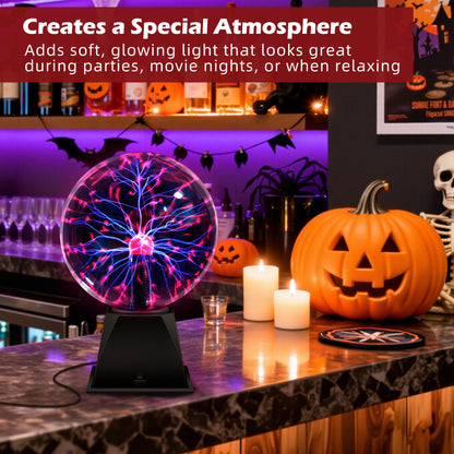 Plasma Ball Lamp Touch Sensitive Lightning Globe, Electric Plasma Sphere Night Light for Home Decor, Desktop Science Toy & Party Accent — Available in 3", 6" & 8" Sizes