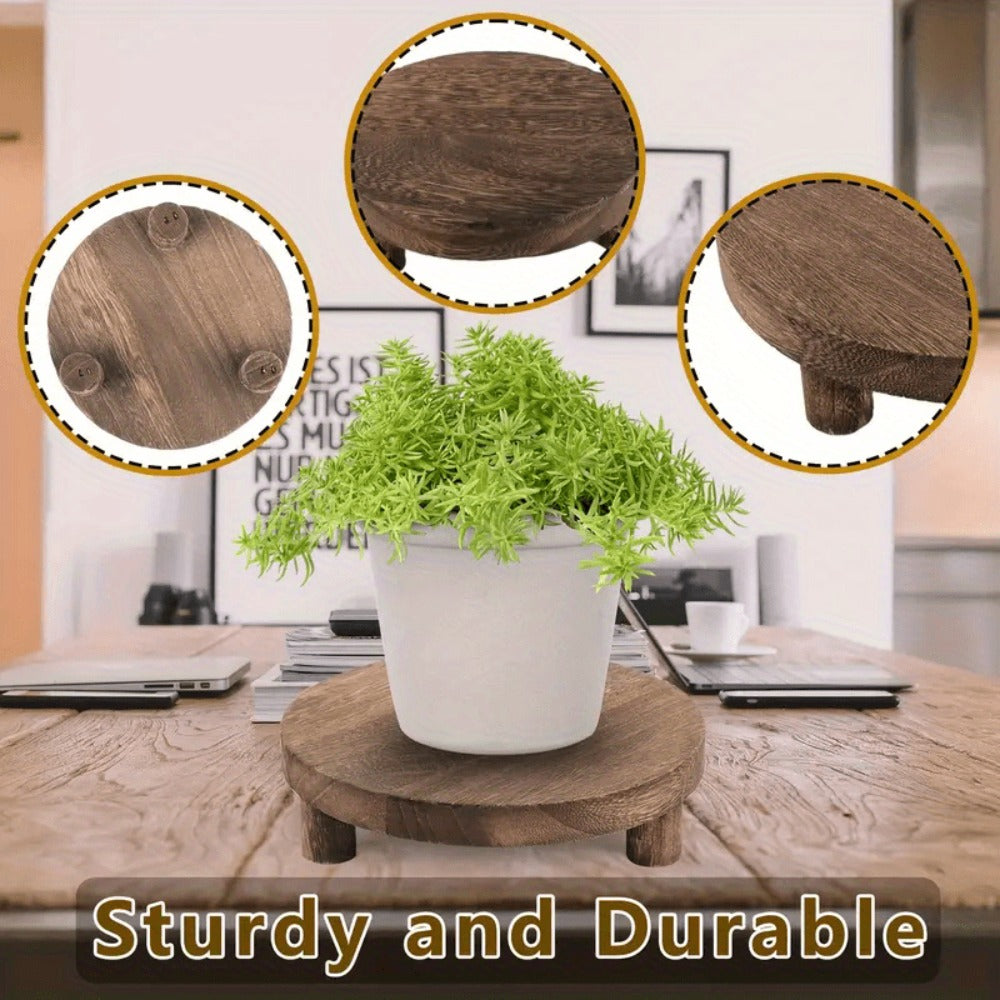 Wooden Display Risers Set of 3 – Rustic Farmhouse Cake Stand Pedestals for Kitchen Counter, Home Decor, Christmas & Holiday Table Centerpiece Organizer