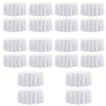120 Inch Round Tablecloth Bulk Pack – Wrinkle-Free Table Cover for Wedding, Party, Christmas & Halloween, Black or White (6/12/18 Pack)