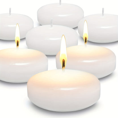 White Floating Candles 24 Pack 3 Inch | Unscented Clean Burn 8-12 Hours | Pool Candles for Wedding Anniversary Valentine's Day Romantic Dinner Home Decor Table Centerpiece