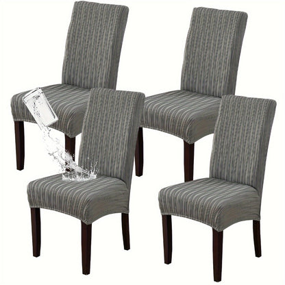 Dining Chair Covers Stretch Slipcovers Set of 4 or 6, Stain Resistant Removable Washable Chair Protector for Home Kitchen Restaurant Wedding, Spandex Jacquard Fabric, 7 Colors Available