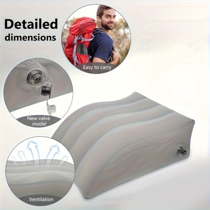 Inflatable Leg Elevation Pillow for Sleeping – Wedge Knee Support Cushion for Swelling Relief, Ergonomic Leg Raise Pillow for Bed, Travel & Camping, Lightweight & Portable, Gray