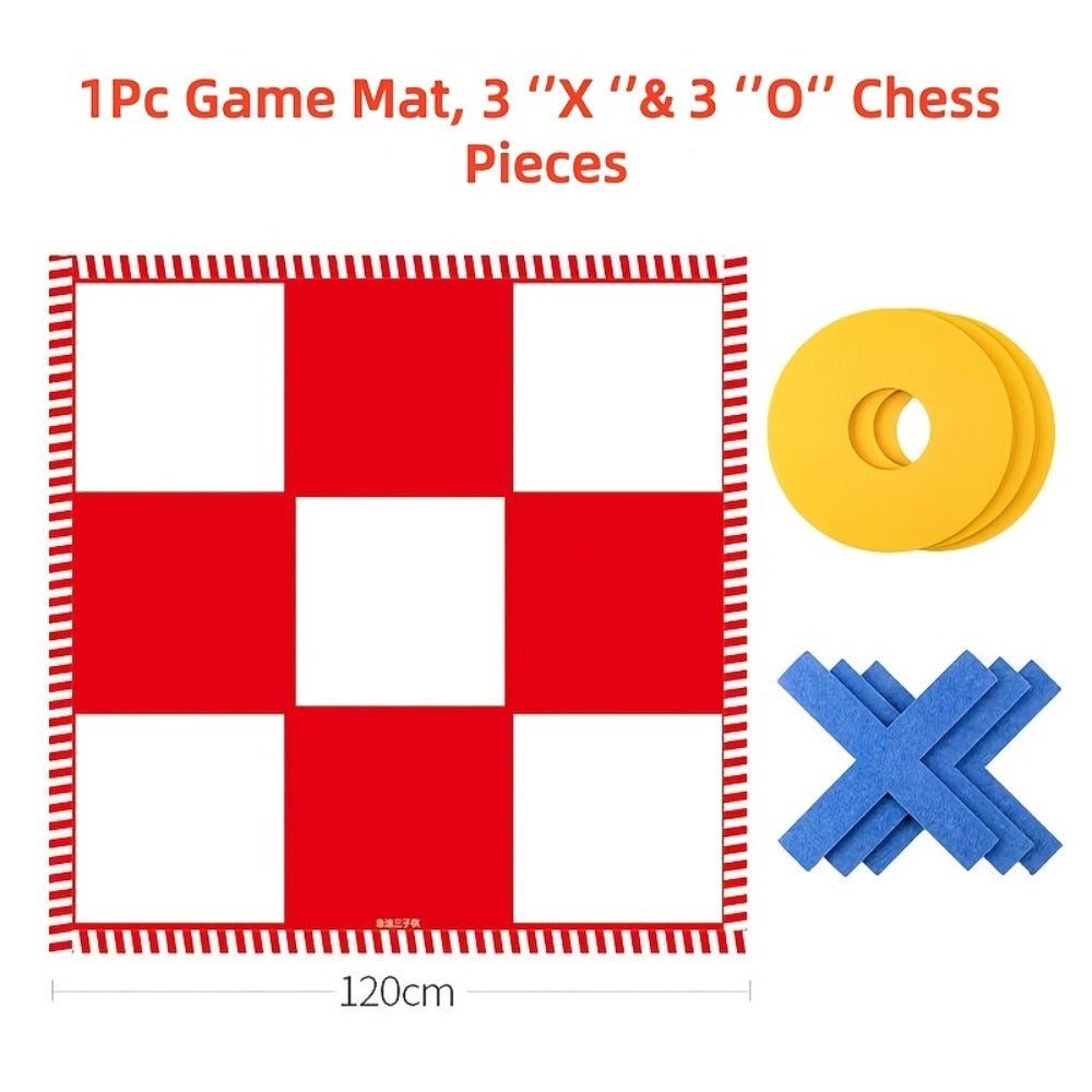 Large Outdoor Chess Board Game Set – Giant Checkerboard with Chess Pieces & Storage Bag, Multiplayer Team Game for Indoor Outdoor Camping, Family Backyard Fun, Holiday Party Game, Red & Blue