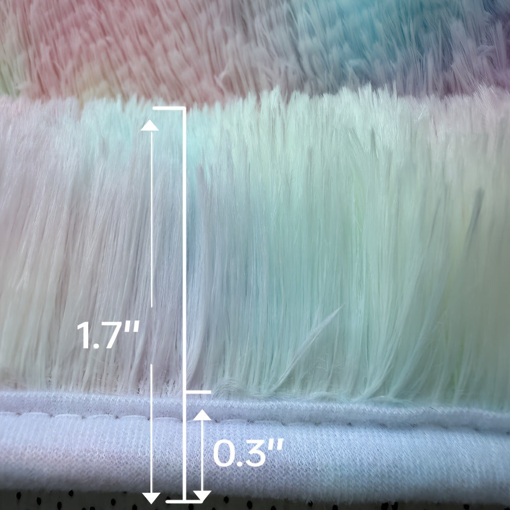 Rainbow Tie Dye Shag Area Rug – Soft Fluffy Non-Slip Machine Washable Carpet for Living Room Bedroom Home Office