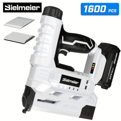 Cordless Stapler Brad Nailer 2-in-1 4V / 20V No Compressor – Lightweight with Battery, Charger & 1600pcs Nails & Staples, for Carpentry, Home Improvement, Upholstery & DIY – Multiple Colors & Upgrade Versions