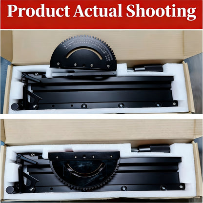 400mm Woodworking Angle Gauge with Adjustable Fence & Guide Rail – Precision Miter Measuring Tool Compatible with 30mm & 45mm T-Track for Table Saw Router