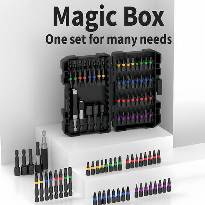 Impact Screwdriver Bit Set 45-Piece – Heavy-Duty Torx, Phillips, Flat & Square Bits with Storage Box, Compatible with Impact Drivers for Automotive, Home Repair & DIY Projects