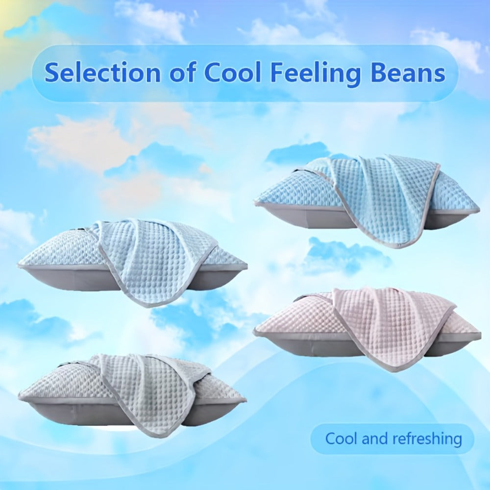 Cooling Pillow Cases 2-Pack 3D Ice Bean Texture – Soft Polyester Pillowcases for Summer | Machine Washable | Cool Sleep Bedroom Pillow Covers | 18.9" x 29.13" | No Insert