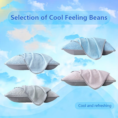 Cooling Pillow Cases 2-Pack 3D Ice Bean Texture – Soft Polyester Pillowcases for Summer | Machine Washable | Cool Sleep Bedroom Pillow Covers | 18.9" x 29.13" | No Insert