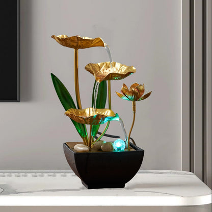 Indoor Tabletop Fountain Desktop Water Feature, Small Relaxing Flowing Water Fountain for Living Room, Bedroom, Office & Spa, Calming Zen Decor & Unique Housewarming Gift