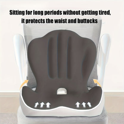Hip & Lumbar Support Seat Cushion Ergonomic Memory Foam – Breathable High-Density Back Support Pillow for Office Chair, Car Seat & Long Sitting, Daily Use or Gift