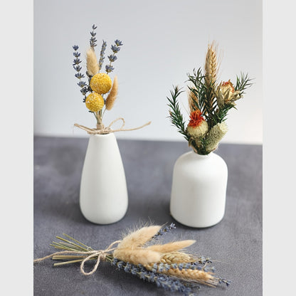 Dried Flower Bouquet with Pampas Grass - Boho Wedding Centerpiece Dried Floral Arrangement for Cake Table Boutonniere Groom Home Vase Decor Long Lasting Botanical Gift, Style 1 & 2