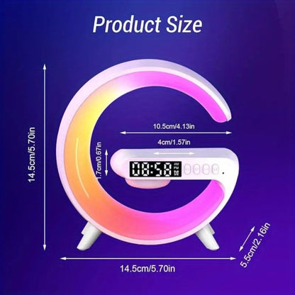 Wireless Speaker Sunrise Alarm Clock RGB Rhythm Night Light with Fast Wireless Charging | Portable Bluetooth Speaker Wake-Up Lamp for Bedroom Bedside Gift for All Phones