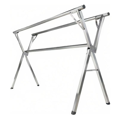 Clothes Drying Rack Collapsible Freestanding, Heavy Duty Stainless Steel Laundry Drying Rack Indoor Outdoor, Adjustable Garment Rack 63" & 79" with Clips