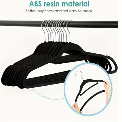 Velvet Hangers Non-Slip Slim Space Saving Clothes Hangers, Premium Flocked Suit Hangers for Closet Organization, Ultra Thin Strong Coat Hangers for Shirts Dresses Pants, 20 or 50 Pack Black Beige Pink