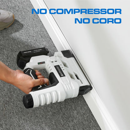 Cordless Stapler Nailer 2-in-1, 20V/4V Brad Nailer Without Compressor, Lightweight with Safety Striker Guard, Battery & Charger Included, 1600/2000 Nails & Staples, for Carpentry, Upholstery & DIY Projects