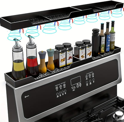 Silicone Stove Organizer Rack with Suction Cups | Heat-Resistant, Dishwasher-Safe Spice Holder for Kitchen Countertop – 30 Inch