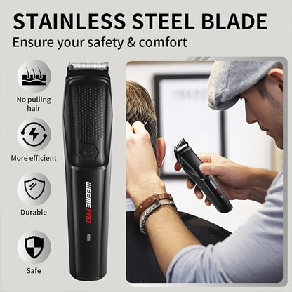 Beard Trimmer for Men Cordless Hair Clipper Electric Shaver Facial Mustache Body Hair Grooming Kit USB Rechargeable All-in-One Grooming Tool Gift for Men Black