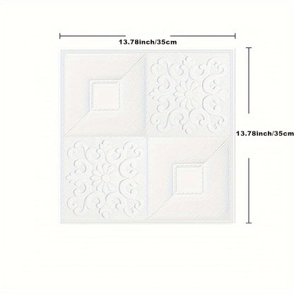 3D Foam Brick Wall Sticker 100 Pieces Self Adhesive Waterproof Soft Wallpaper Panel for Living Room Bedroom Bathroom Kitchen Home Decor White Rock Black Rock Red Marble Flower