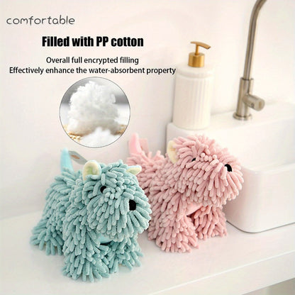 Microfiber Kitchen Towels Super Absorbent Cute Puppy Cartoon Design Dish Towels for Kitchen Bathroom Hand Towel Knit Fabric Quick Dry Blue Gray Pink Brown