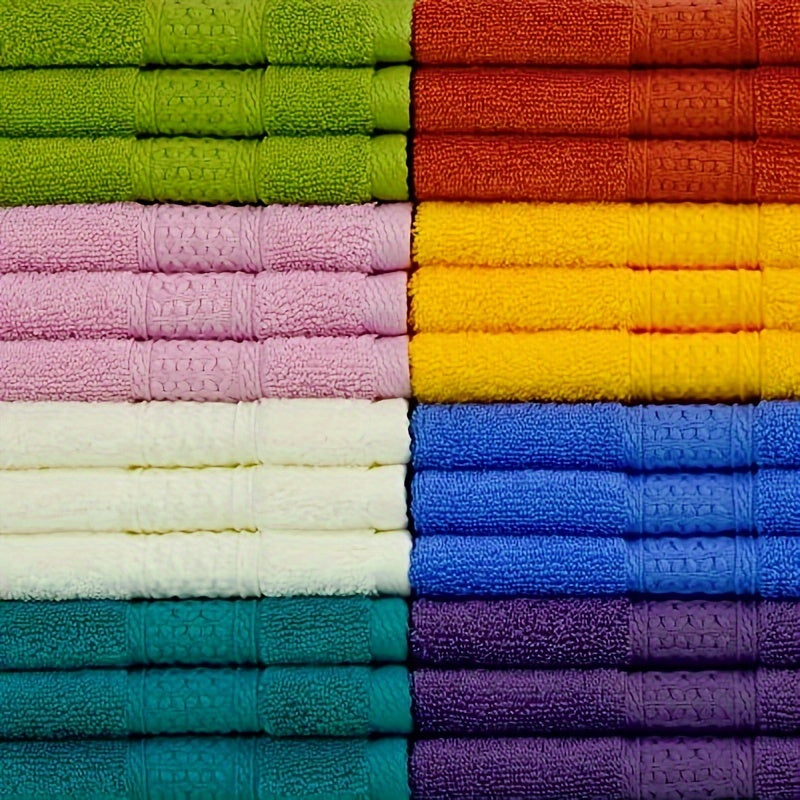 24pcs Washcloths Set – Soft Cotton Face & Body Bath Towels, Mixed Colors, 13x13 Inch, Hotel & Travel