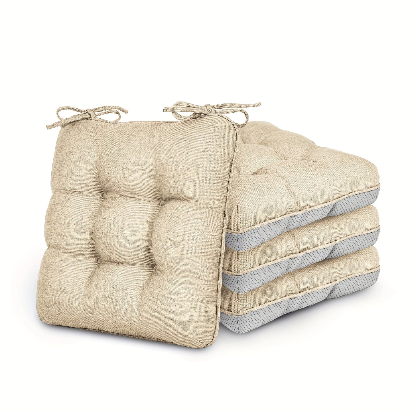 Memory Foam Chair Cushions 4/8 Pack, Non-Slip Seat Pads for Dining Chairs, Kitchen, Office & Patio – Indoor Outdoor Chair Pads M/L Size