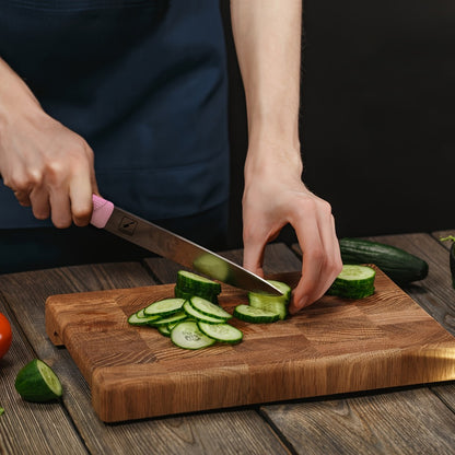 Knife Block Set 14 Piece Pink – Japanese Stainless Steel Kitchen Knife Set with Built-in Sharpener, Non-Slip Ergonomic Handles, Dishwasher Safe, Perfect Holiday & Housewarming Gift for Women