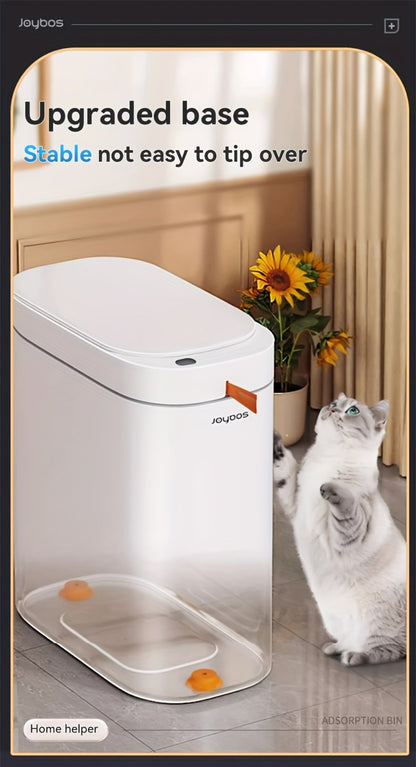 Automatic Sensor Trash Can Self-Emptying 3.8 Gallon with Drawstring Bags - Hands Free Infrared Smart Waste Bin for Bathroom Kitchen Bedroom Office Dorm Room