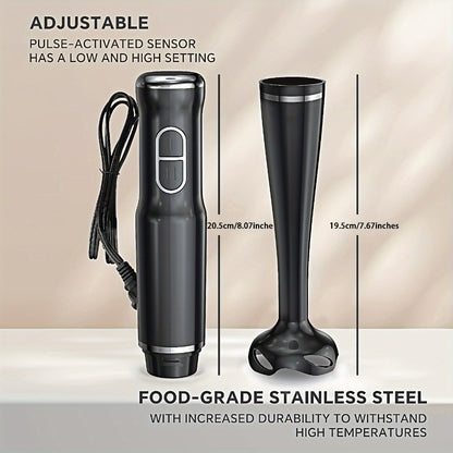 Immersion Blender 400W Handheld Stick Mixer with 2 Speeds & Turbo Mode 304 Stainless Steel Blades – Corded Hand Blender with Detachable Base for Soup Smoothie Puree Baby Food