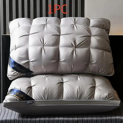 Hotel Quality Pillow Soft Polyester Fiber Deep Sleep Neck Support - No Collapse All Season Machine Washable Satin Cover Zipper Closure White Grey 1pk 4pk Bed Pillow for Home Hotel Bedroom